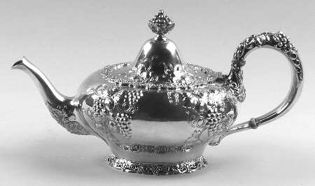 Grape (Sterling, 1895, Hollowware) Teapot
