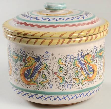 Raffaellesco (Scalloped) 4" Storage Jar & Lid