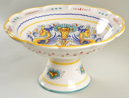 Raffaellesco (Scalloped) Round Compote (Height x Width)