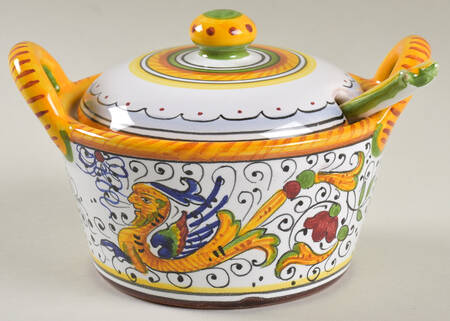 Raffaellesco (Scalloped) Parmesan Pot & Lid w/Spoon
