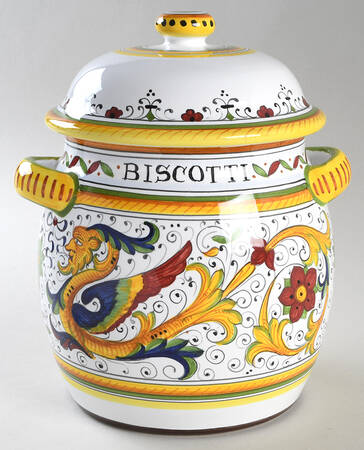 Raffaellesco (Scalloped) Biscotti Jar & Lid