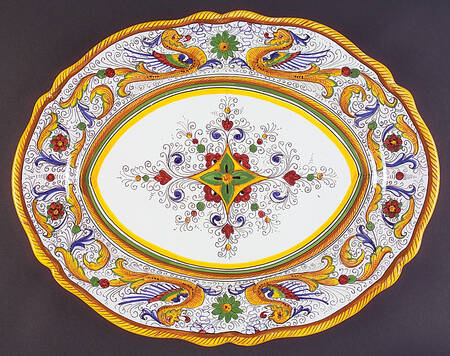 Raffaellesco (Scalloped) 16" Oval Serving Platter