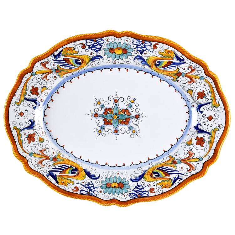 Raffaellesco (Scalloped) 15" Oval Serving Platter