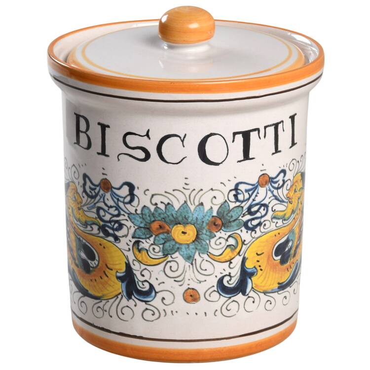 Raffaellesco (Scalloped) Biscotti Jar & Lid
