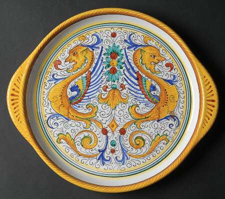 Raffaellesco (Scalloped) 12" Handled Tray