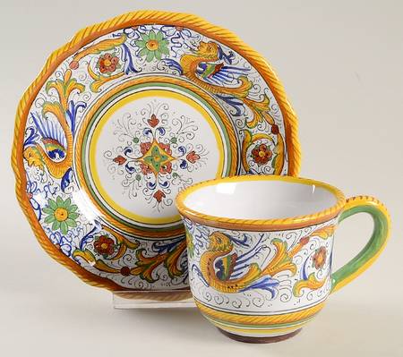 Raffaellesco (Scalloped) Flat Cup & Saucer Set