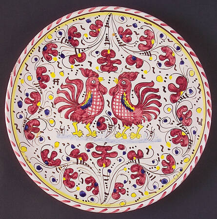 Red Rooster Plate Wall
