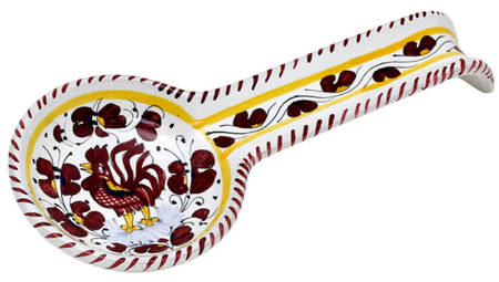 Red Rooster Spoon Rest/Holder (Holds 1 Spoon)