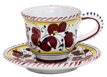 Red Rooster Espresso Cup and Saucer Set