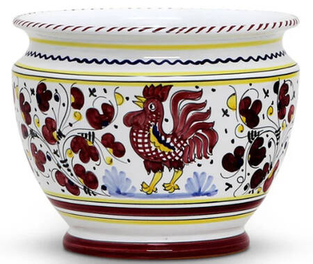 Red Rooster Medium Cachepot