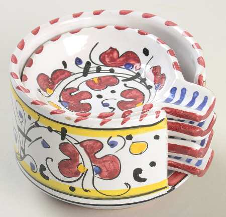 Red Rooster Ashtray Set with Holder (4 Ashtrays & Holder)