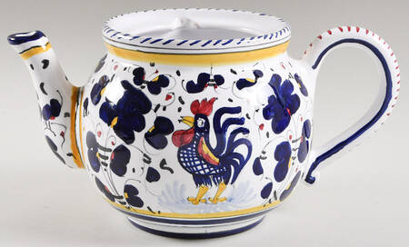 Blue Rooster Teapot No Lid