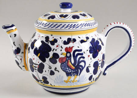 Blue Rooster Teapot & Lid