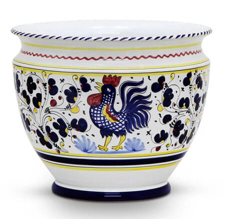 Blue Rooster Large Cachepot