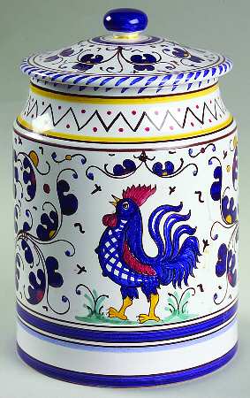 Blue Rooster Large Canister & Lid