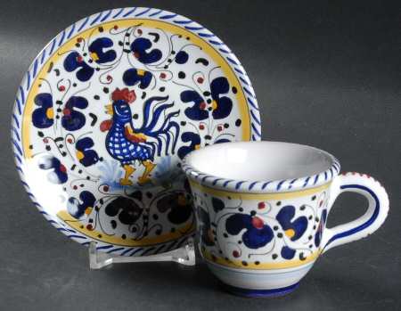 Blue Rooster Espresso Cup and Saucer Set