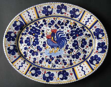 Blue Rooster 16" Oval Serving Platter