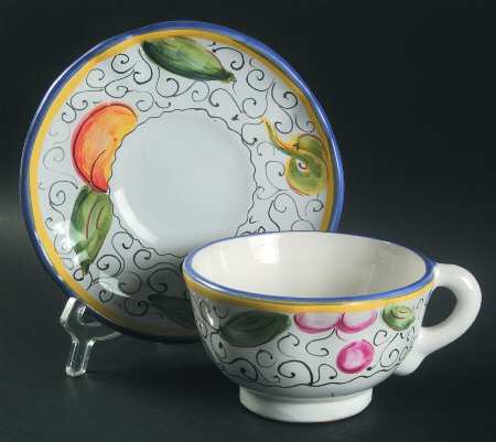 Macedonia Footed Cup & Saucer Set