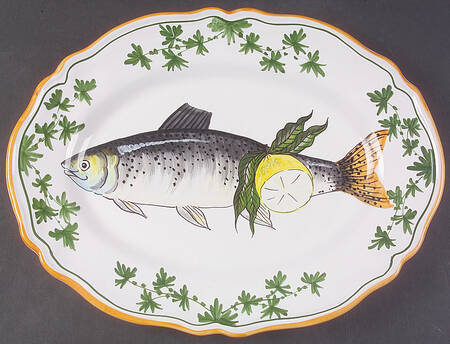 Fish (Fish with Lemons) 15" Oval Serving Platter