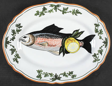 Fish (Fish with Lemons) 15" Oval Serving Platter