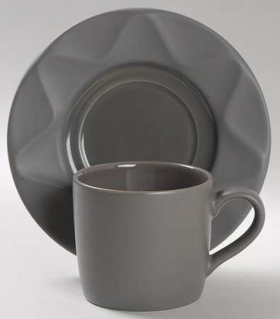 Origami Slate Flat Cup & Saucer Set
