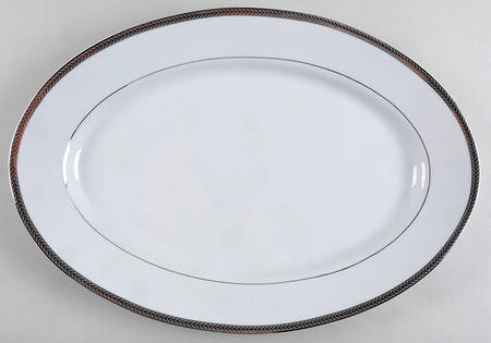 Laurel Platinum 16" Oval Serving Platter