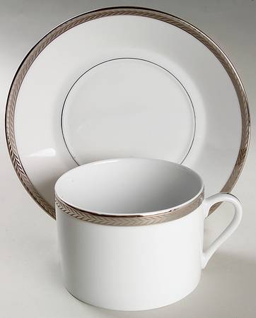 Laurel Platinum Breakfast Cup & Saucer Set