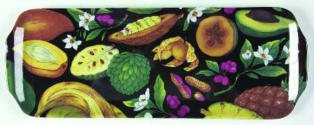 Tropical Fruits Oblong Cake Plate