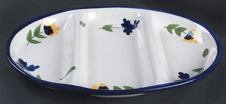 San Nicolo 3-Part Oval Divided Server