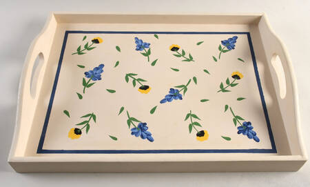 San Nicolo 18" Handled Wood Rectangular Tray
