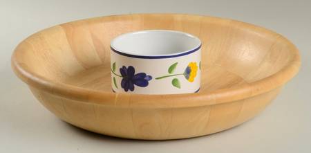 San Nicolo 2 Pc Chip & Dip Set w/Wood Tray