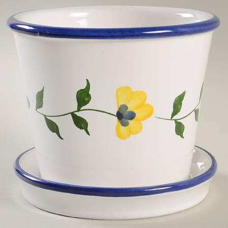 San Nicolo 5" Flower Pot & Underplate