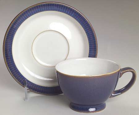 Storm Footed Cup & Saucer Set by Denby-Langley