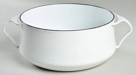 Kobenstyle White (Older) 2 Quart Metal Covered Casserole, No Lid
