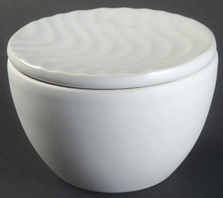 Tsunami White Sugar Bowl & Lid