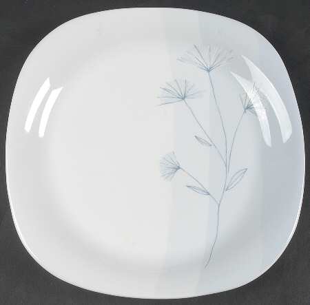 Blue Flora Square Salad Plate