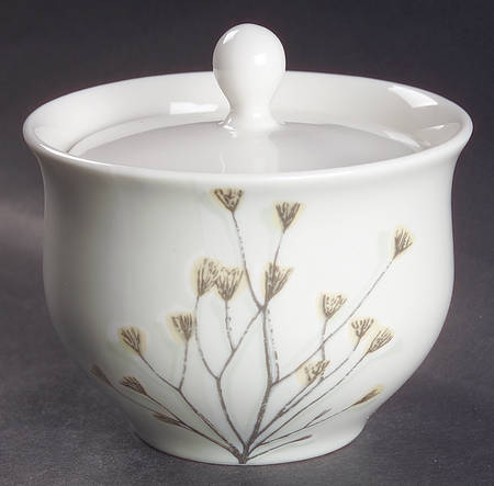 Green Flora Sugar Bowl & Lid