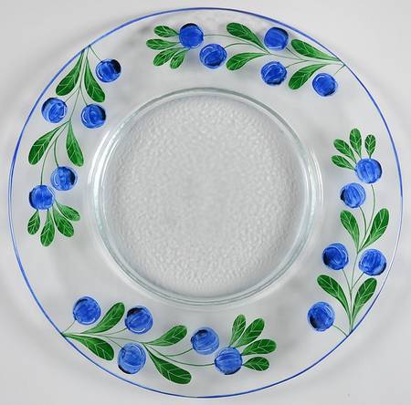 Berries 13" Round Glass Plate