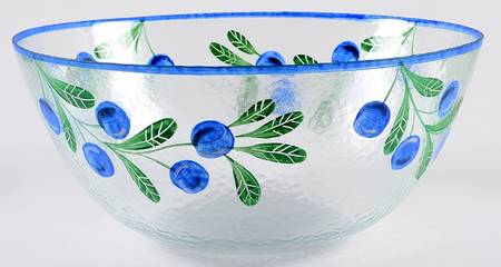 Berries 11" Glassware Salad Bowl