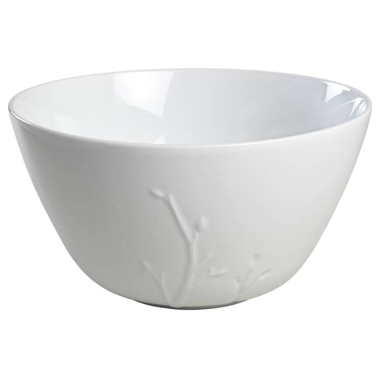 Wild Willow White 9" Round Vegetable Bowl