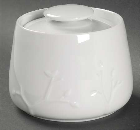Wild Willow White Sugar Bowl & Lid