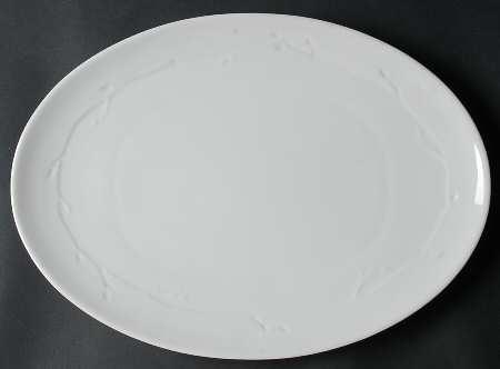 Wild Willow White 15" Oval Serving Platter