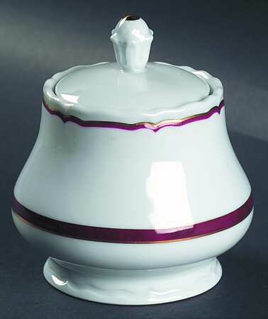 Dome Maroon Sugar Bowl & Lid