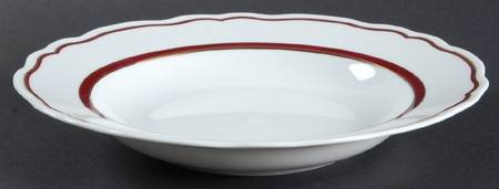 Dome Maroon Rim Soup Bowl