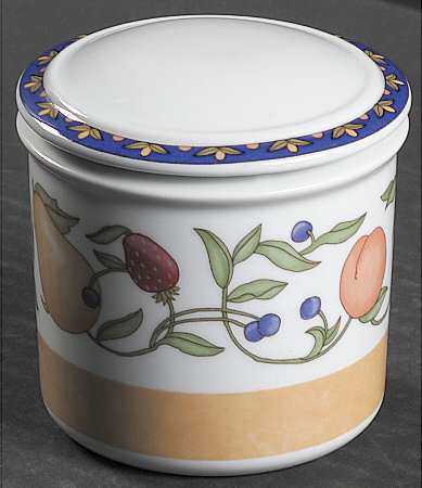 Fiance Fruits Sugar Bowl & Lid