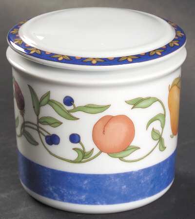 Fiance Fruits Sugar Bowl & Lid
