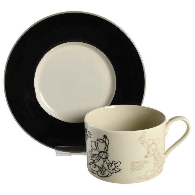 Mickey Mouse Sketch Flat Cup & Saucer Set
