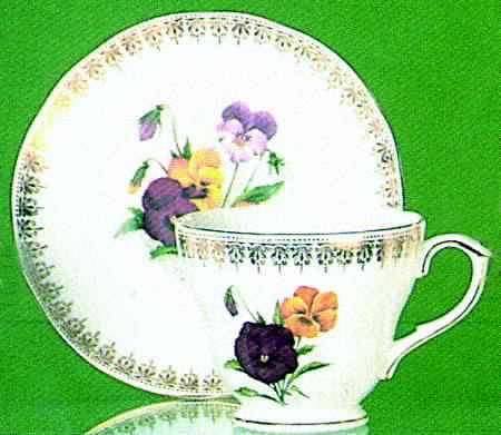 Summertime Footed Cup & Saucer Set
