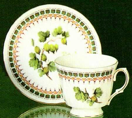 Kingsley Fruits Footed Cup & Saucer Set