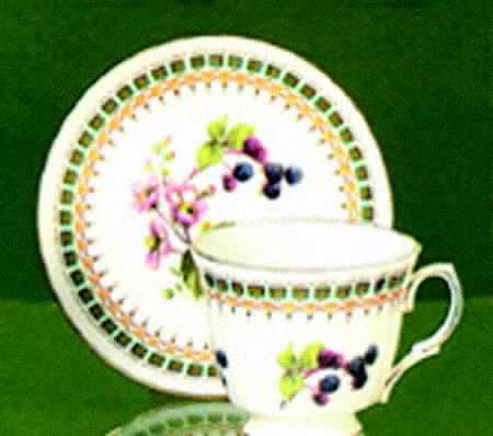 Kingsley Fruits Footed Cup & Saucer Set